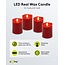 Goobay Set of 4 LED Real Wax Candles, red, incl. 12x AAA (LR03)