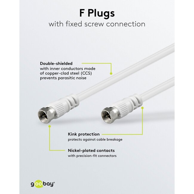 Goobay SAT Antenna Cable (<70 dB), Double Shielded 1.5 m