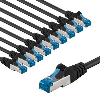 Goobay Goobay CAT 6 A Patch Cable S/FTP (PiMF), 2 m, black, Set of 10