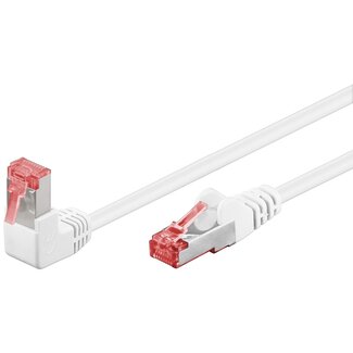 Goobay Goobay CAT 6 Patch Cable 1x 90° Angled, S/FTP (PiMF), white 2 m