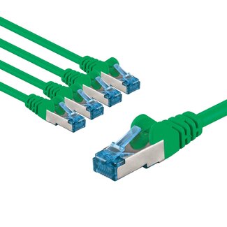 Goobay Goobay CAT 6 A Patch Cable S/FTP (PiMF), 3 m, Green, Set of 5