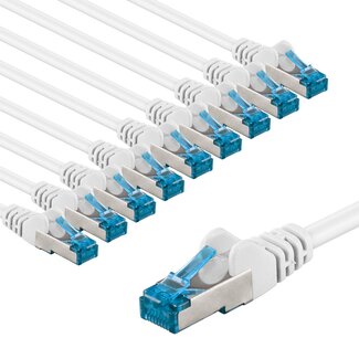 Goobay Goobay CAT 6 A Patch Cable S/FTP (PiMF), 1 m, white, Set of 10