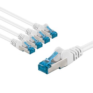 Goobay Goobay CAT 6 A Patch Cable S/FTP (PiMF), 1 m, white, Set of 5