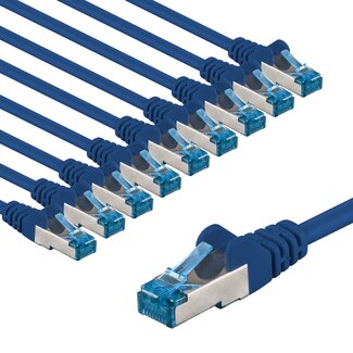 Goobay Goobay CAT 6 A Patch Cable S/FTP (PiMF), 5 m, blue, Set of 10