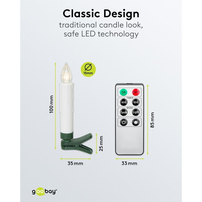Goobay 20 Wireless LED Christmas Tree Candles incl. 20x AAA (LR03)
