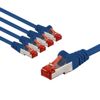 Goobay Goobay CAT 6 Patch Cable S/FTP (PiMF), 3 m, blue, Set of 5