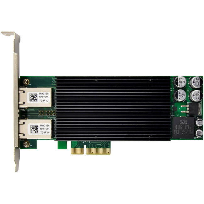 InLine® Dual Gigabit netwerkkaart, 2x RJ45 1 Gb/s, PCIe x4, PoE+