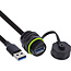 InLine® USB-A koppelaar, IP68, afgeschermd, bus naar stekker, 50cm