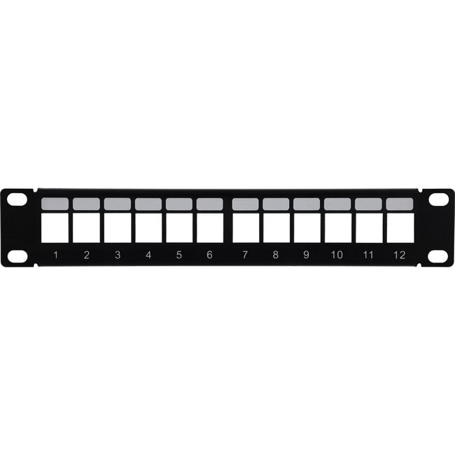 InLine® 10" leeg paneel 12-voudig, voor Keystone modules, 1U, zwart