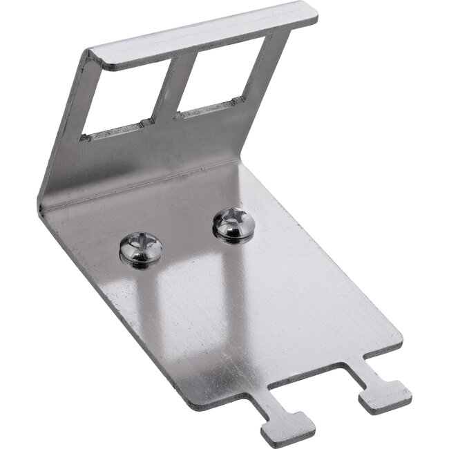 InLine® Keystone SNAP-In metalen modulehouder, 2-voudig voor DIN-rail, met lipje