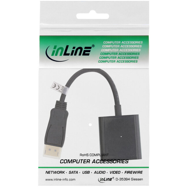 InLine® DisplayPort adapterkabel, DisplayPort male naar DVI-D 24+5 aansluiting