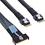 InLine® MCIO-kabel, MCIO x8-stekker naar 2x 4i SFF-8654-stekker, 1m