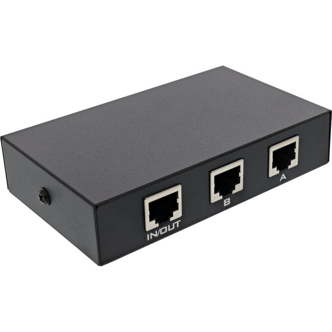 InLine® RJ45 schakelaar handmatig, 1 naar 2, 3x RJ45-aansluiting