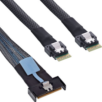 InLine InLine® MCIO-kabel, MCIO x8-stekker naar 2x 4i SFF-8654-stekker, 0,5m