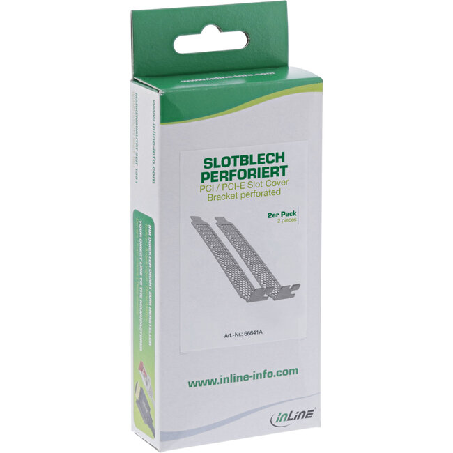 2-pack InLine® Geperforeerde slotafdekplaten, zilver
