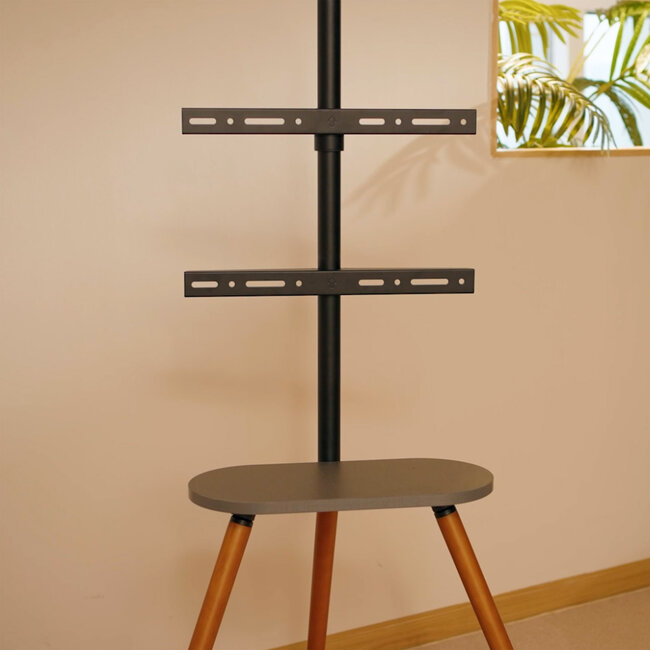 InLine® woodstand II, TV-standaard met plank, voor TV 43"-65" (110-165 cm)