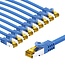 Goobay RJ45 Patch Cord CAT 6A S/FTP (PiMF), 500 MHz, with CAT 7 Raw Cable, 3 m, blue, Set of 10