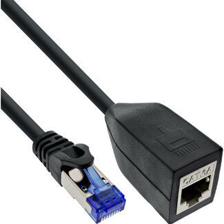 InLine InLine® RJ45 interface bescherming Cat.6A S/FTP, RJ45 male / female, zwart, 0,2m
