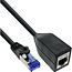 InLine® RJ45 interface bescherming Cat.6A S/FTP, RJ45 male / female, zwart, 0,2m