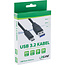 InLine® USB 3.2 Gen.1x2 kabel, USB-C male naar A male, zwart, 1m