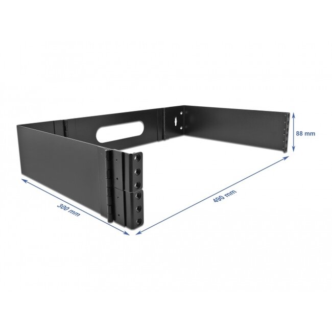 Delock 19″ Wall Mount Rack 2U foldable black