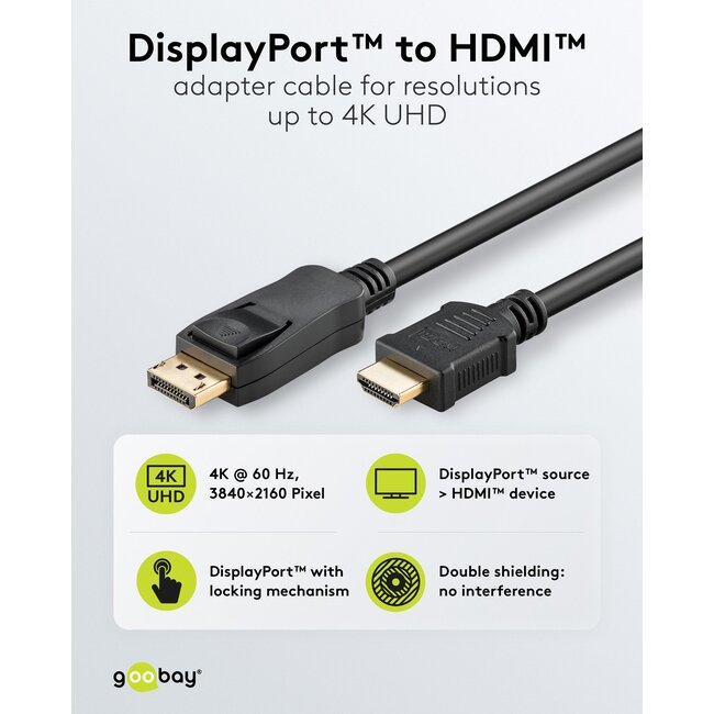 Goobay DisplayPort to HDMI Cable 5 m