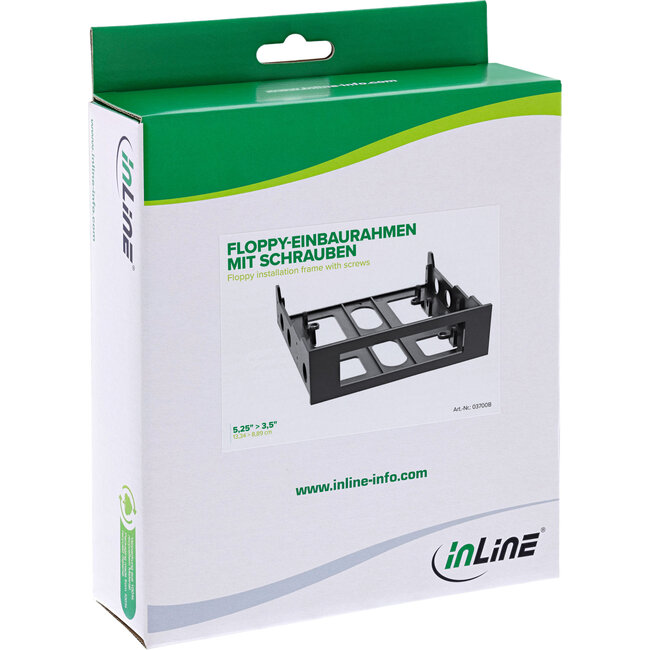 InLine® Floppy montageframe met schroeven, zwart
