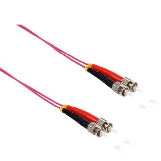 InLine ST/UPC Duplex optical fiber kabel | OM4 | LSZH | paars | 7,5 meter