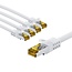 Goobay RJ45 Patch Cord CAT 6A S/FTP (PiMF), 500 MHz, with CAT 7 Raw Cable, 1 m, white, Set of 5