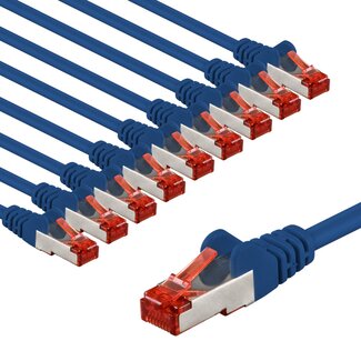 Goobay Goobay CAT 6 Patch Cable S/FTP (PiMF), 1 m, blue, Set of 10