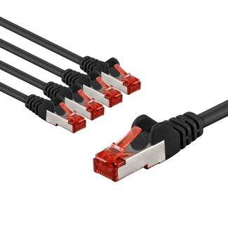 Goobay Goobay CAT 6 Patch Cable S/FTP (PiMF), 3 m, black, Set of 5
