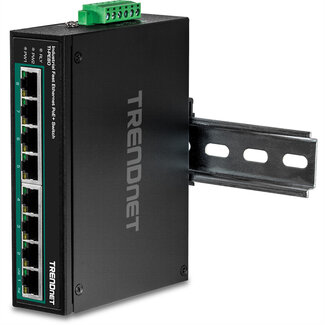 Trendnet TRENDnet TI-PE80 Industriële Fast Ethernet PoE+ DIN-rail Switch 8-poorts