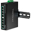 TRENDnet TI-PE80 Industriële Fast Ethernet PoE+ DIN-rail Switch 8-poorts
