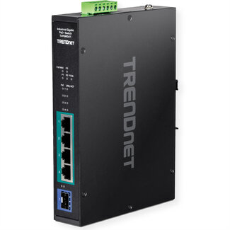 Trendnet TRENDnet TI-PGM541 5-poorts Rail Switch Industrieel Gigabit PoE+, zwart