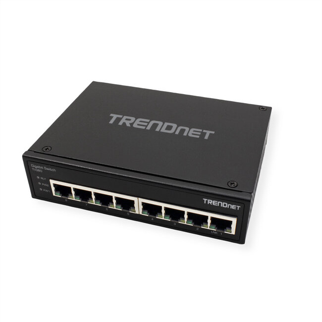TRENDnet TI-G80 8-poorts geharde industriële gigabit DIN-rail switch