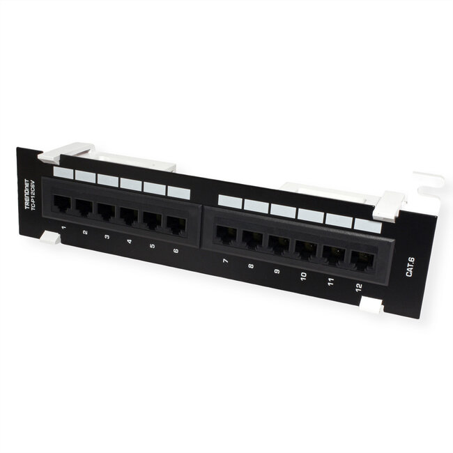 TRENDnet TC-P12C6V Patchpaneel, 12-poorts wandmontage Cat.6 niet afgeschermd