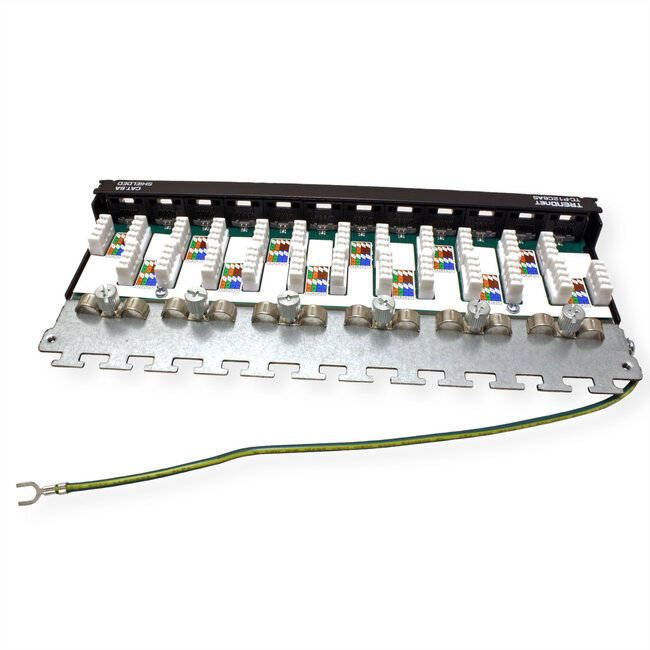 TRENDnet TC-P12C6AS Patchpaneel, 12-poorts Cat.6a afgeschermd voor wandmontage