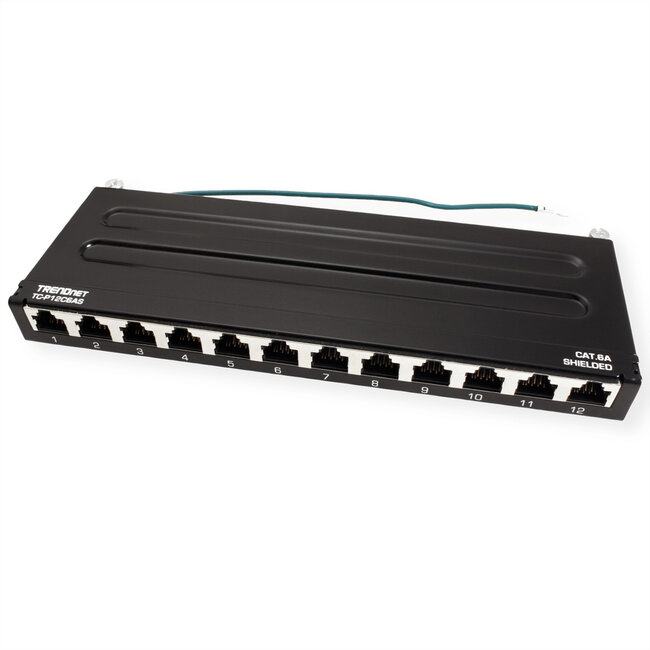 TRENDnet TC-P12C6AS Patchpaneel, 12-poorts Cat.6a afgeschermd voor wandmontage