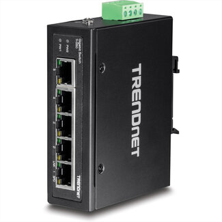 Trendnet TRENDnet TI-G50 5-poorts geharde industriële gigabit DIN-rail switch