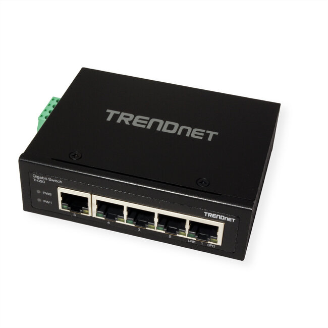 TRENDnet TI-G50 5-poorts geharde industriële gigabit DIN-rail switch