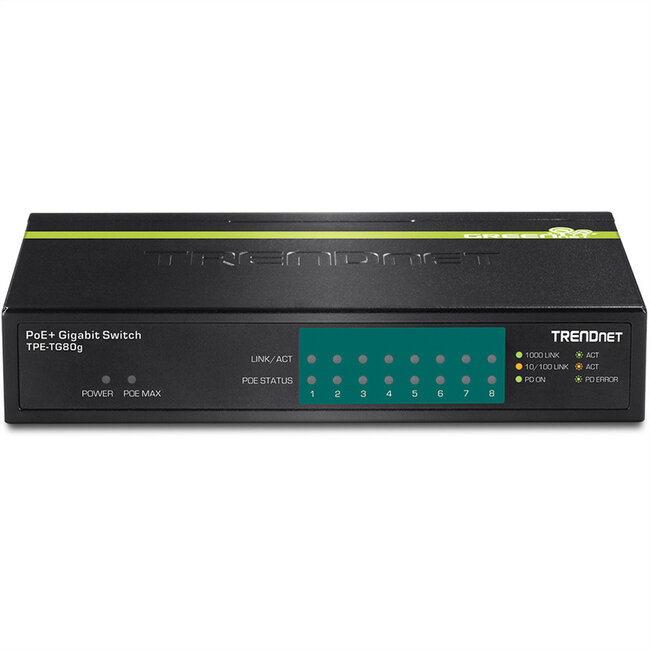 TRENDnet TPE-TG80g 8-Poorts PoE Switch GREENnet Gigabit
