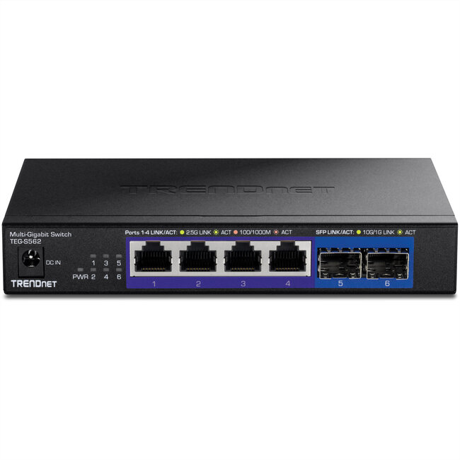 TRENDnet TEG-S562 6-poorts switch, Multi-Gigabit