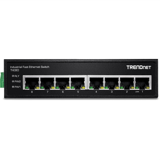 TRENDnet TI-E80 Industriële Fast Ethernet DIN-rail switch 8-poorts