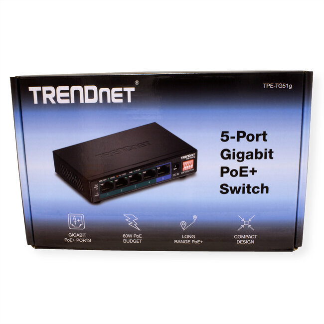TRENDnet TPE-TG51G 5-Poorts PoE+ Switch Gigabit 60W