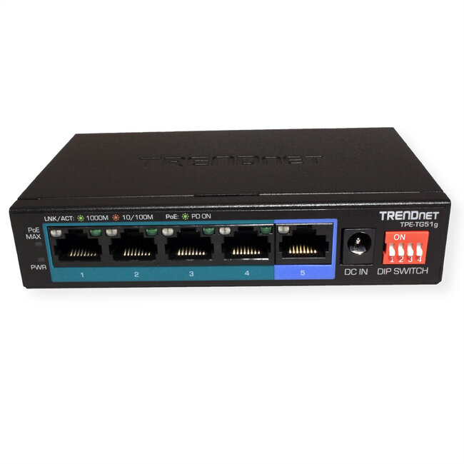 TRENDnet TPE-TG51G 5-Poorts PoE+ Switch Gigabit 60W