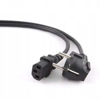 Cablexpert C13 (recht) - CEE 7/7 (haaks) stroomkabel | 3x 0,50mm | zwart | 1 meter
