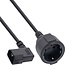C14 (haaks/links) - CEE 7/3 stroomkabel voor UPS/PDU | 3x 0,75mm | zwart | 2 meter