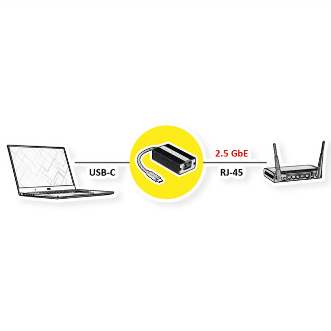 ROLINE USB 3.2 Gen 2 naar 2.5 Gigabit Ethernet Converter