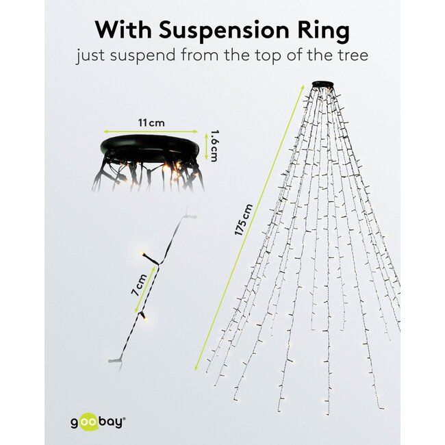 Goobay 400 LED Tree String Lights with Ring, 16x 1.5 m