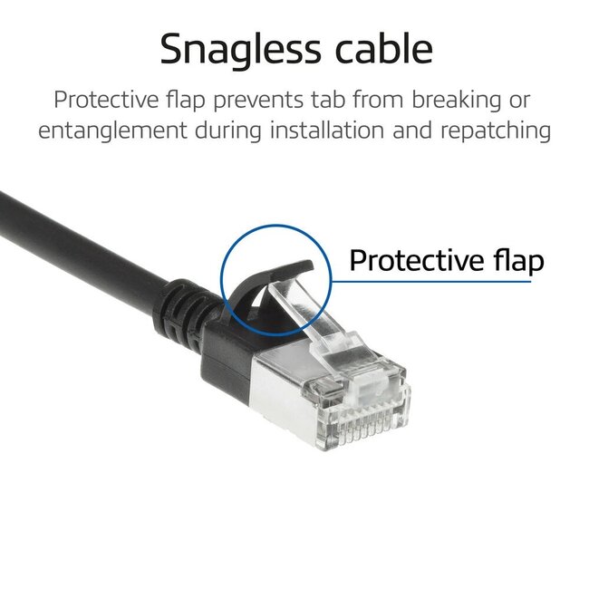 SFTP CAT7 slimline flexibele netwerkkabel | LSZH | zwart | 0,25 meter